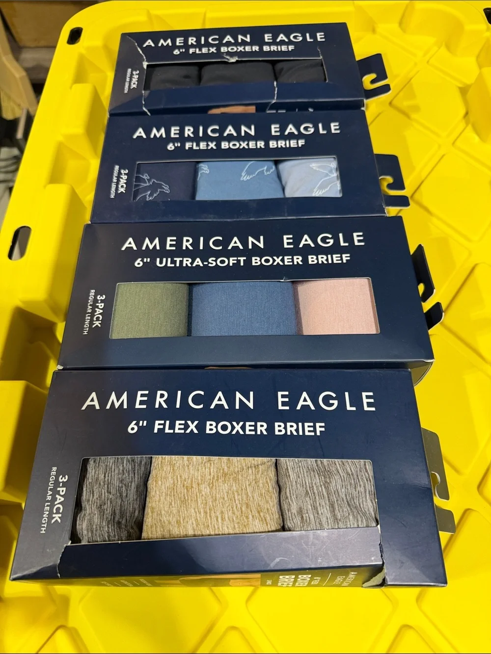 American Eagle Navy Blue 4 (3)-Pack Ultra-Soft Boxer Briefs New. Sz Medium